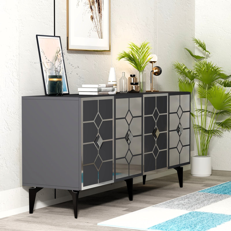 Oatley 150cm Console Table, Grey/Silver