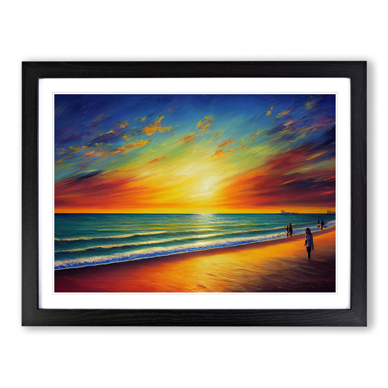XH1022-1318X Beautiful Beach Vol.2 - Single Picture Frame Print, 46cm H x 64cm W x 2cm D, Black Framed