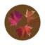 Autumn Leaves Rust Vegan Leather Round Coasters-1359544682