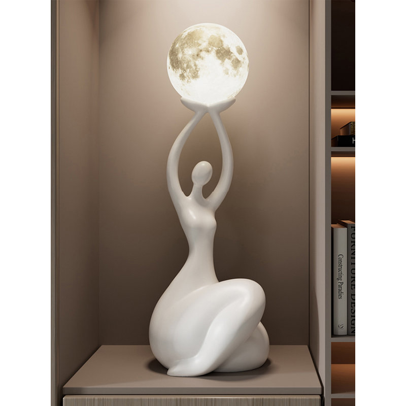 Minimalist Modern Resin and Acrylic Floor Lamp, White