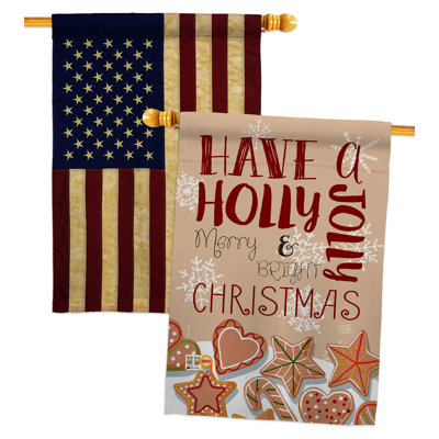 Drapeau de maison 40 po x 28 po Have a Holly Jolly