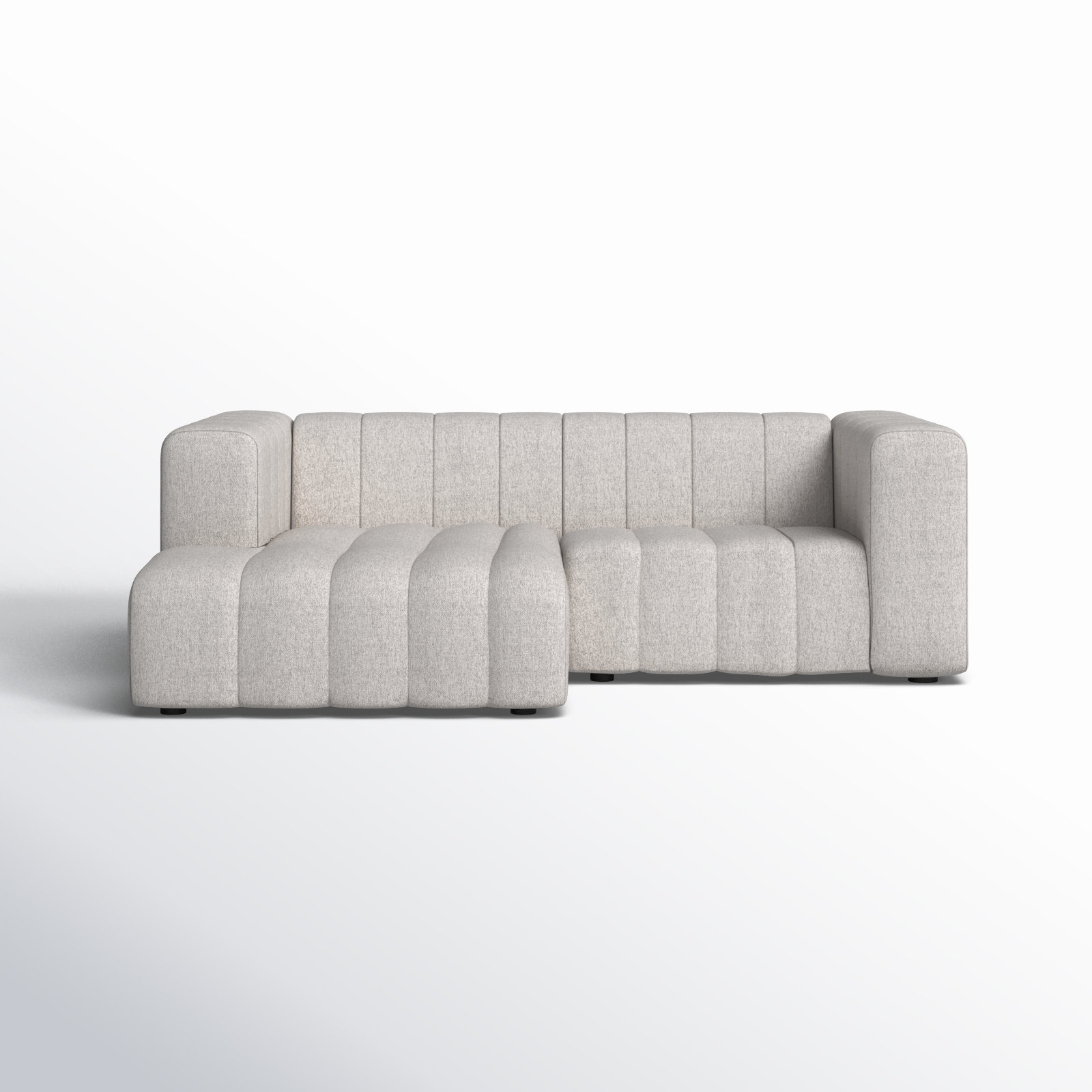 Bowry Sofa and Chaise, Left Hand Facing, Gray Polyester
