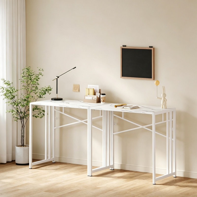 Faux Marble Steel Computer Desk
