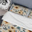 Ensemble de housse de couette à motif floral rustique beige-728230776