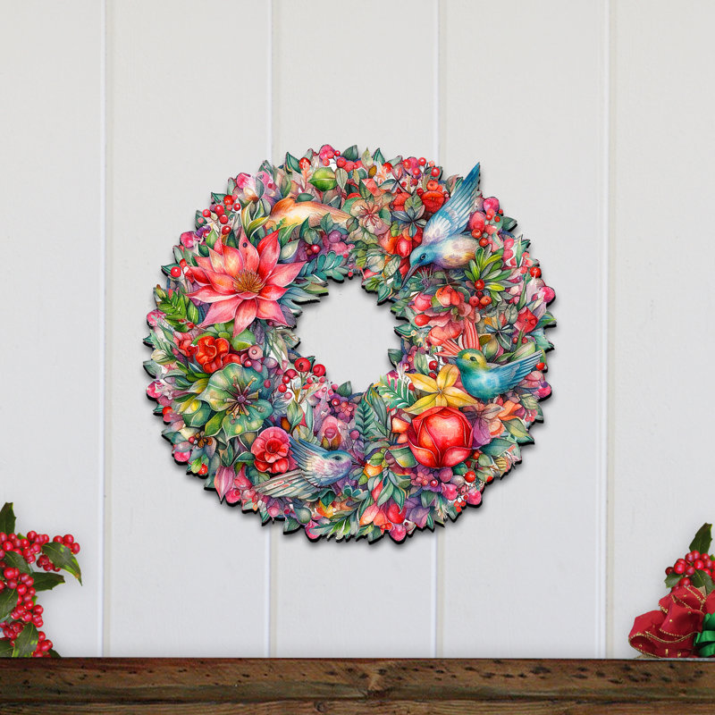 Décoration murale en bois Danbury Summer Blooms Wreath