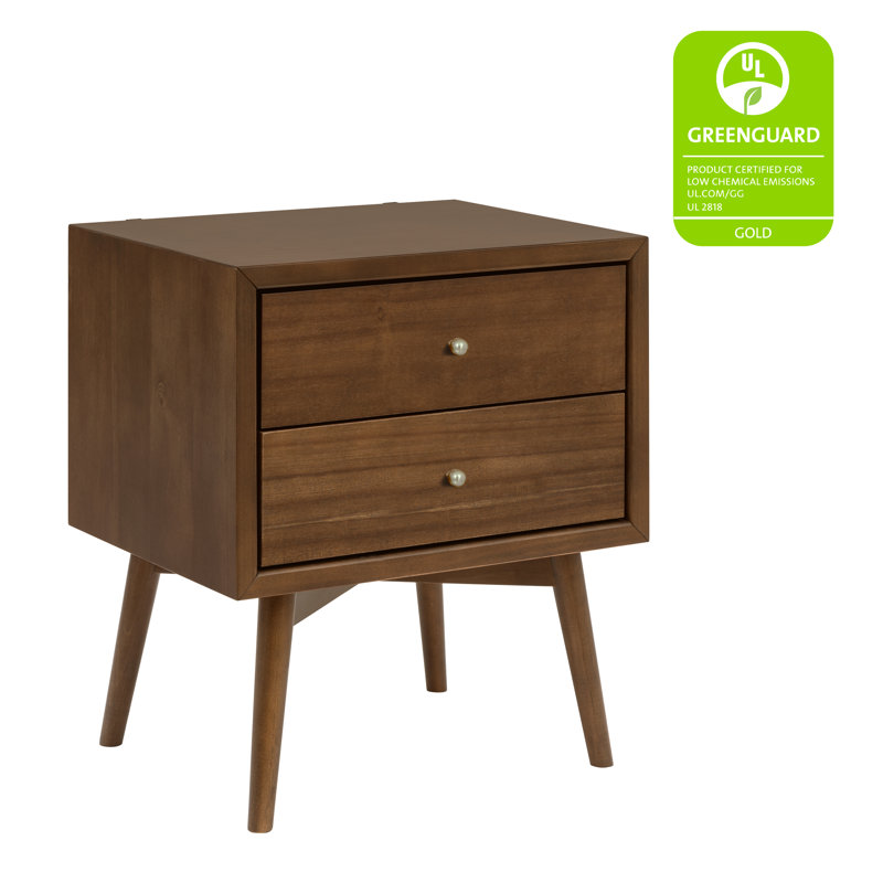 Palma Nightstand With USB Port, Natural Walnut