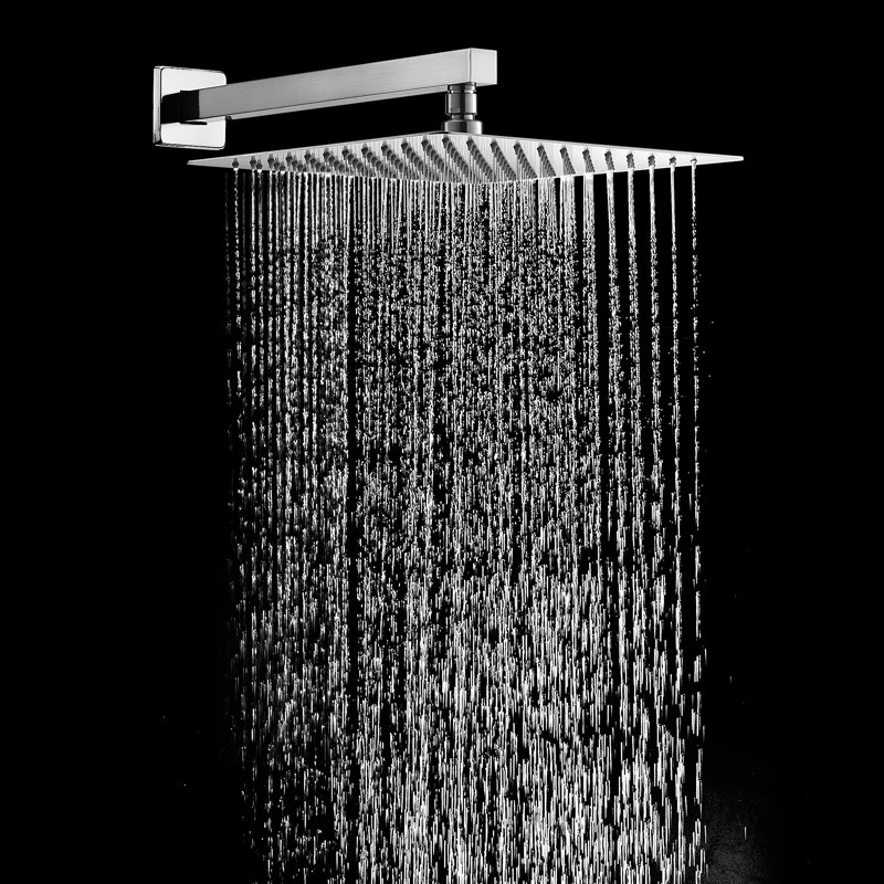 Système complet de douche à haute pression de 10 po avec valve brute, Nickel brossé