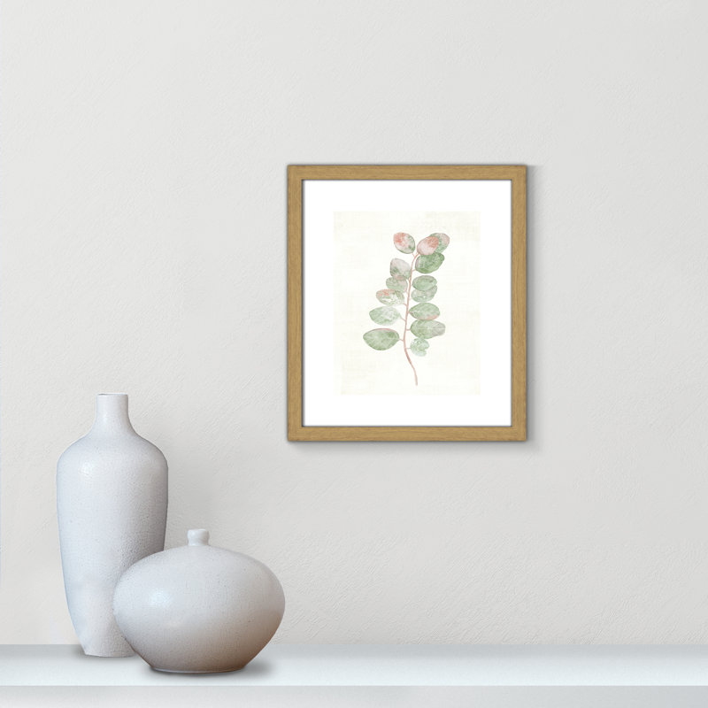 «Florida Leaves II», reproduction d'art, Toile avec cadre en bois beige, H 15 po x l 13 po x P 0,75 po