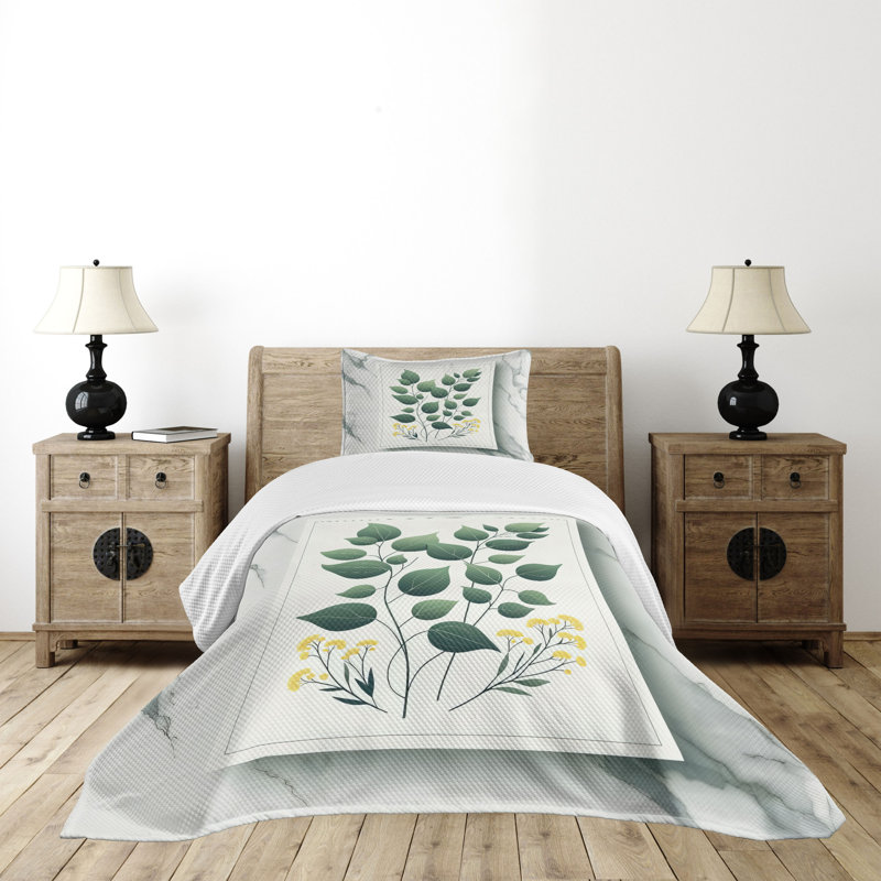 Polyester Floral Coverlet, Twin Coverlet / Bedspread + 1 Standard Sham