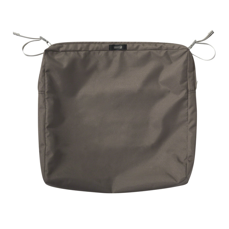 Jaylon Outdoor Dining Chair Cushion Cover, 21" W x 3" H, Dark Taupe