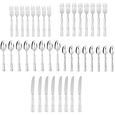 Ensemble de couverts en acier inoxydable 18/10, service de 40 pièces pour 8 personnes, durable et lavable au lave-vaisselle