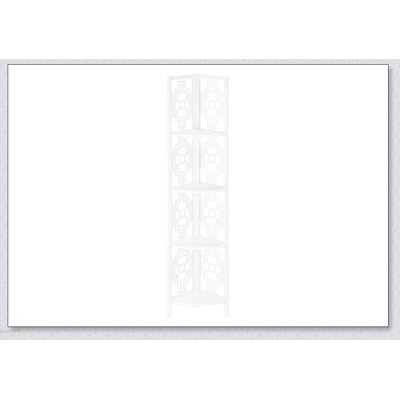 Étagère d'angle à 4 niveaux, conception peu encombrante pour le bureau et la chambre à coucher, structure en métal blanc avec tablettes en stratifié