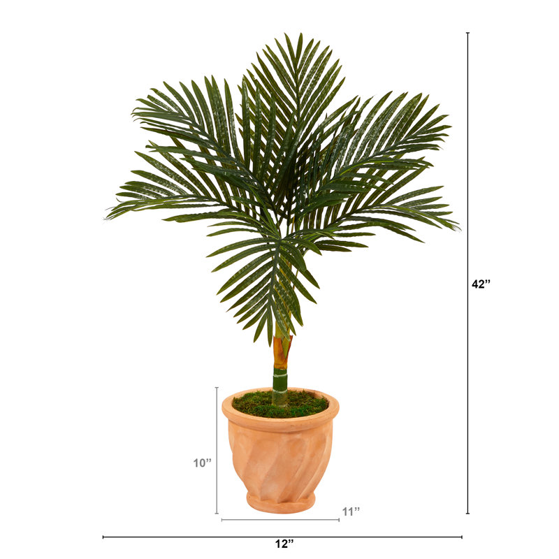 Palmier artificiel en pot, H 42 po x l 12 po x P 12 po