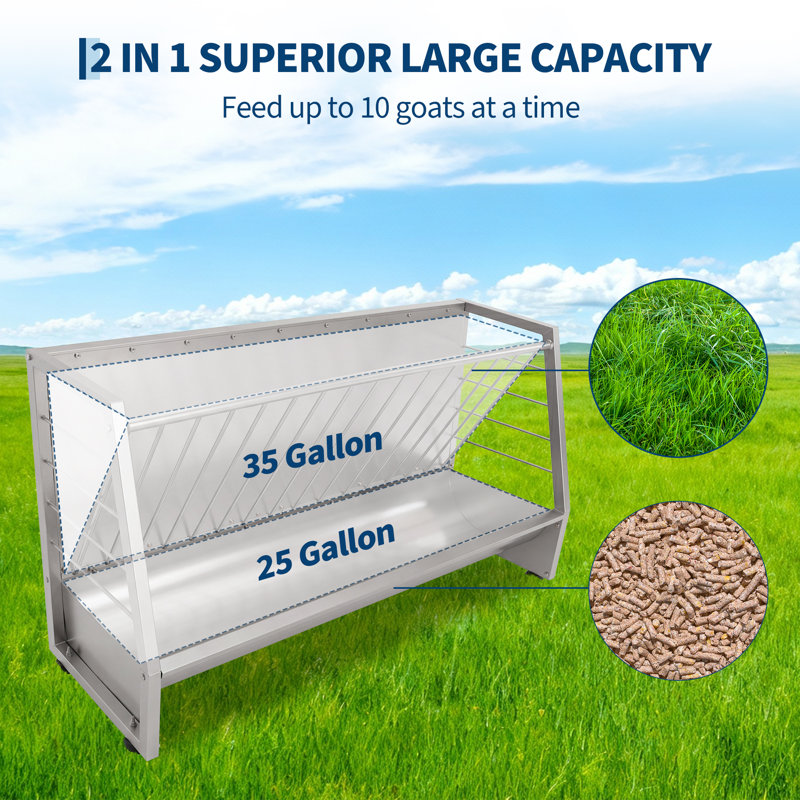 60 Gallon Goat Hay Feeder, 5 ft