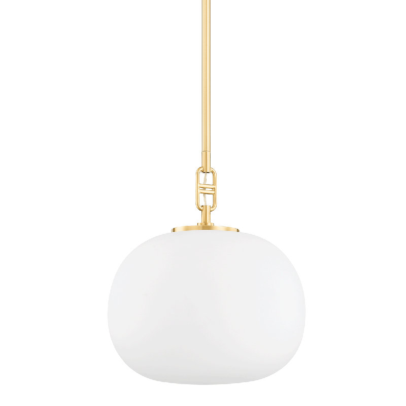 Luminaire suspendu sphère 1 lumière Ingels, Laiton vieilli, H 17 po x l 11 po x P 11 po