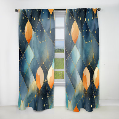 Haverford Vibrant Hues Of Scandinavia Artwork I - Scandinavian Curtain - Velvet Room Darkening - 1 panel