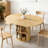 Extendable Multi-Function Dining Table – With Hidden Leaf & 8-Compartment Storage Base | Seats 4-6 | Modern Farmhouse Style | Sturdy & Durable