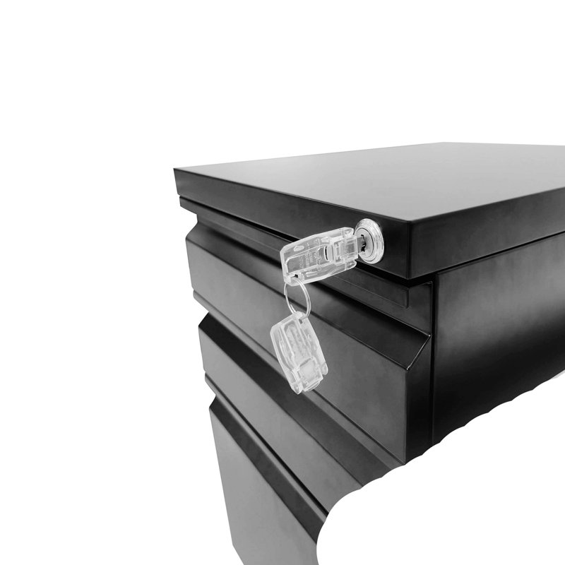 Commode d'appoint en métal Maylene, Noir