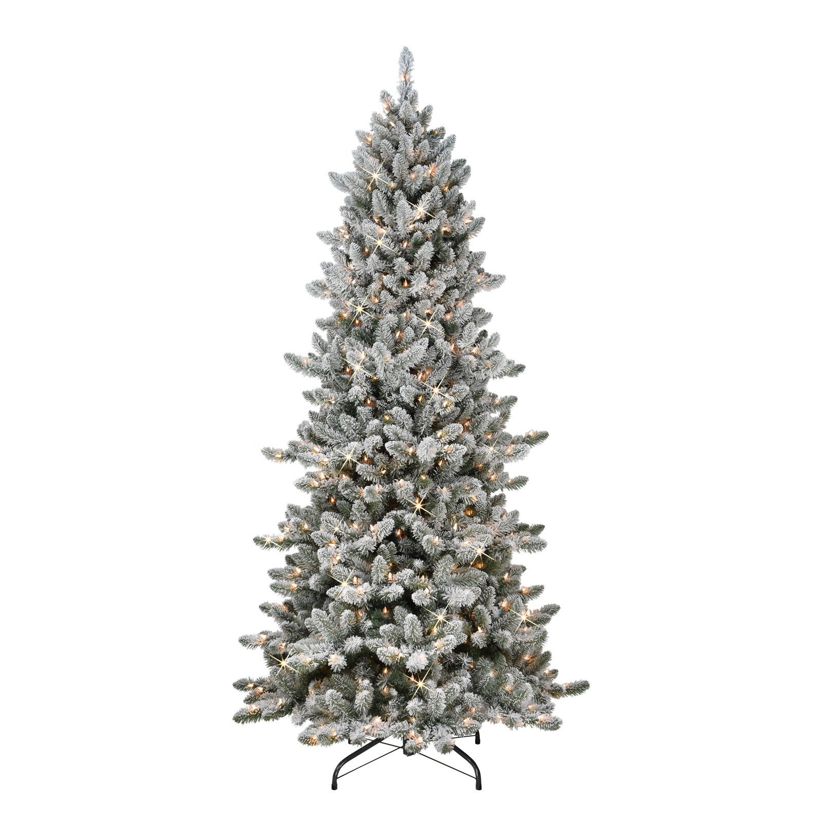 Gwyned Slender 7.5' Pre-Lit Spruce Christmas Tree, 6.5' H