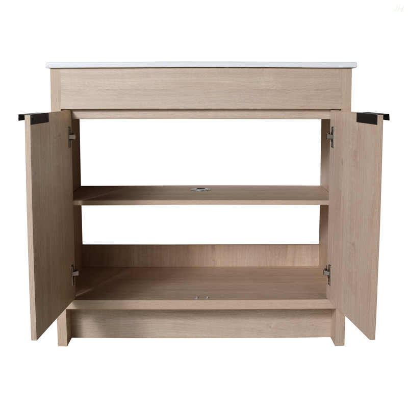Meuble-lavabo autoportant 36 po et 2 portes d'armoire à fermeture en douceur ((KD-PACKING), seulement avec cabine, 36"