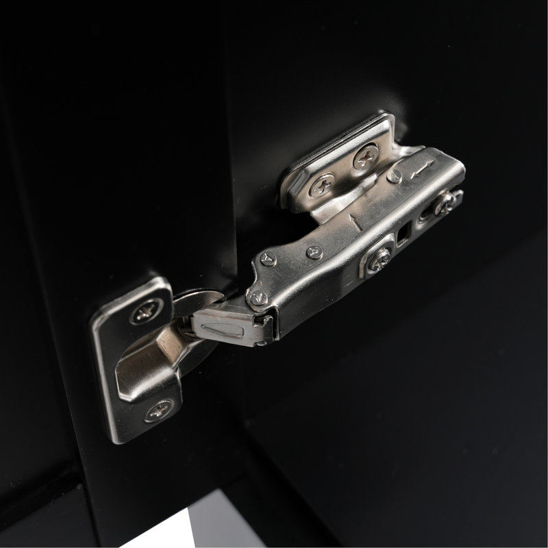 Meuble-lavabo élégant avec rangement spacieux et cuve en résine durable, Noir, noir, noir, noir
