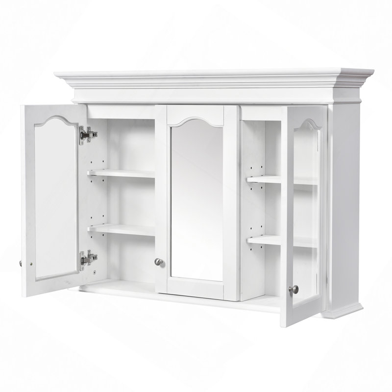 Meuble-lavabo 36 po avec armoire à pharmacie, armoire à miroir moderne avec tablette réglable, armoire de rangement pour salle de bain à 4 tiroirs, armoire de rangement avec cadre en bois massif