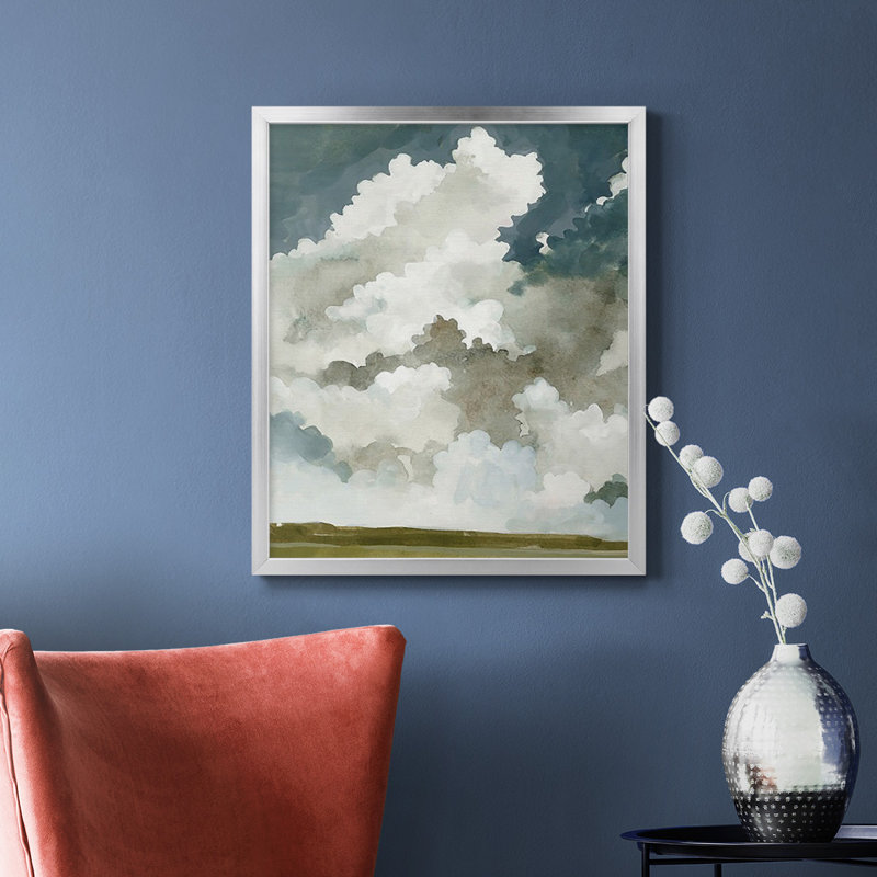 «Vast Neutral Sky I», toile encadrée de qualité supérieure - prête à être accrochée, Argent, H 24 po x l 20 po