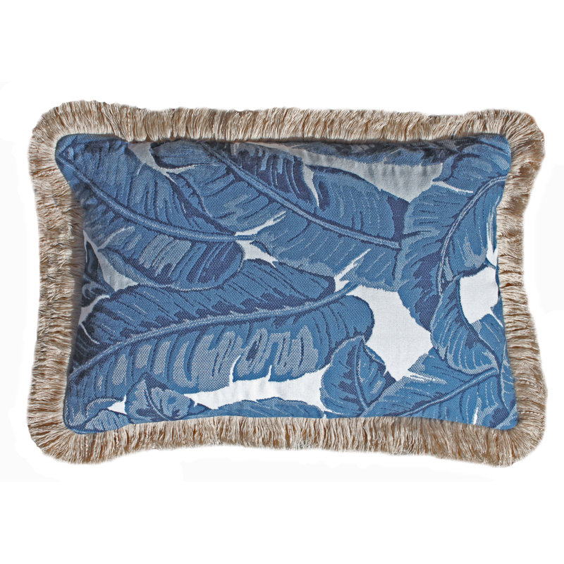Tropics Lumbar Indoor/Outdoor Pillow Cover & Insert, Blue/White