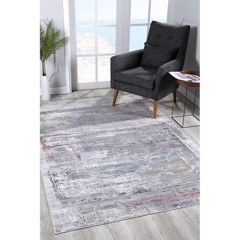 Tapis gris / ivoire Carina, Rectangle de 5 pi x 8 pi