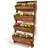 4-Tier Wood Wall-Leaning Vertical Planter Box with Lighted Accent, Liners, and Drainage Holes