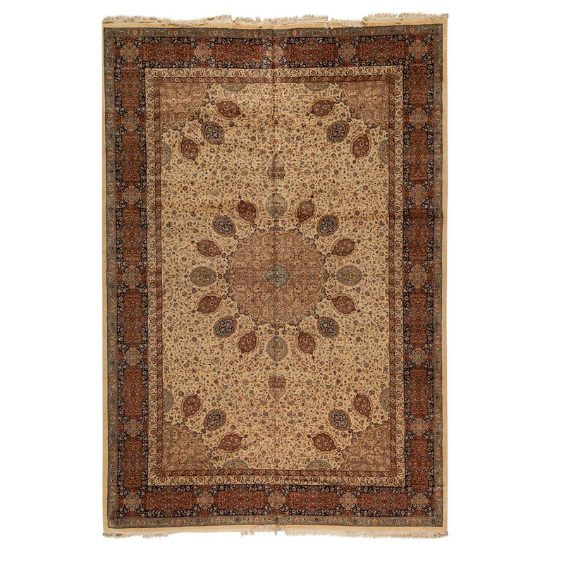 Wool Oriental Area Rug in Sienna/Wheat
