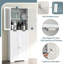 Armoire de rangement pour salle de bain de 67 po de hauteur, armoire à linge autoportante pour le salon-2011840436