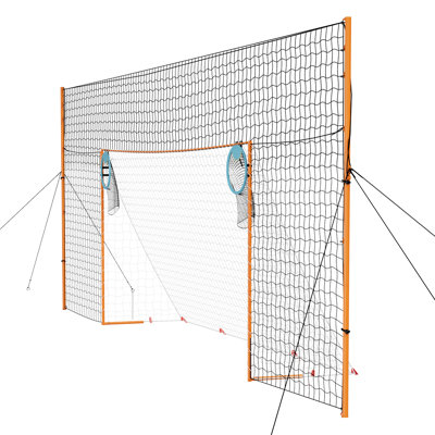 But de soccer 16 x 7 pi avec structure en fer, filet en PE, filet de sécurité, filet de cible, piquets de sol et cordes pour les sports de plein air, les jeux dans la cour et les séances d'entraînement