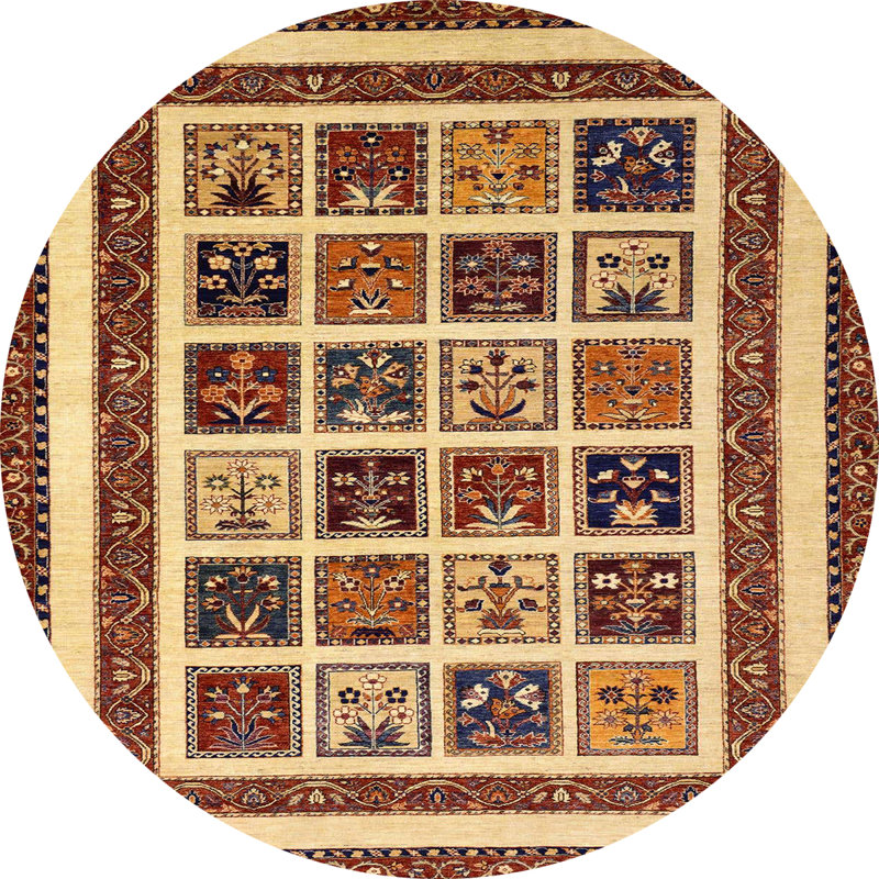 Tapis abstrait moderne 46 po, Rond 3 pi