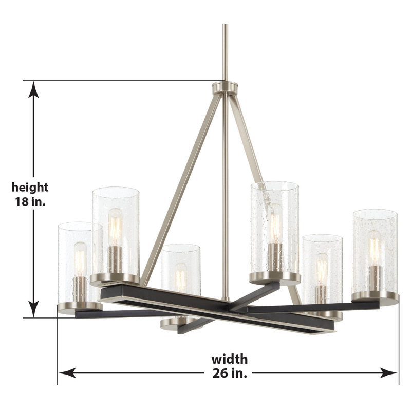 Lustre de roue de style bougie 6 lumières Alam