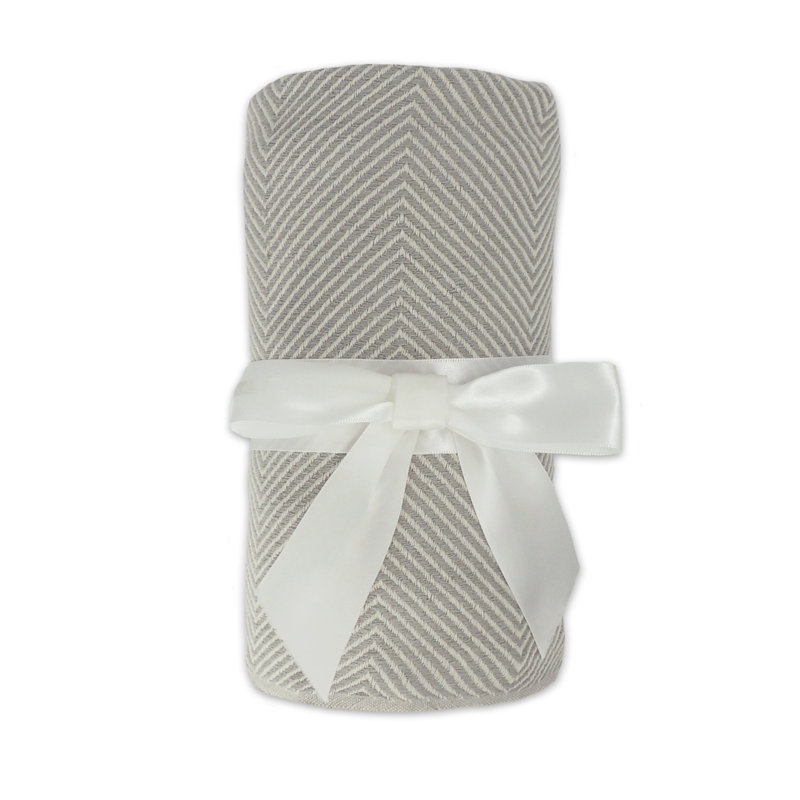 Jeté à chevrons 100% coton Vincenza, Gris