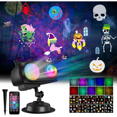 2025 Upgrade Halloween Christmas Projector Lights Decorations,  Outdoor Indoor Holiday Projector Lights With Remote And 20 HD Effects(3D Ocean Wave) For Xmas Halloween Party Yard Decor