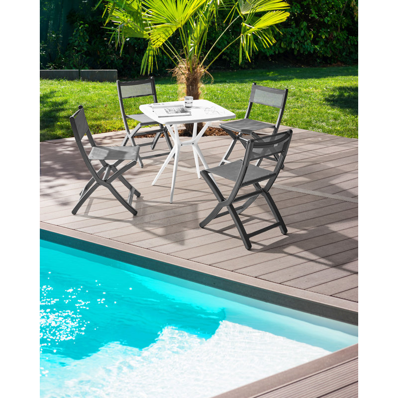 Foldable Outdoor Patio Dining Side Chair, Grey