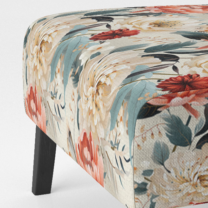 Modern Modern Botanical Soft Color Scenery - Fauteuil de chambre rembourré de style campagnard, fauteuil d'appoint rustique floral