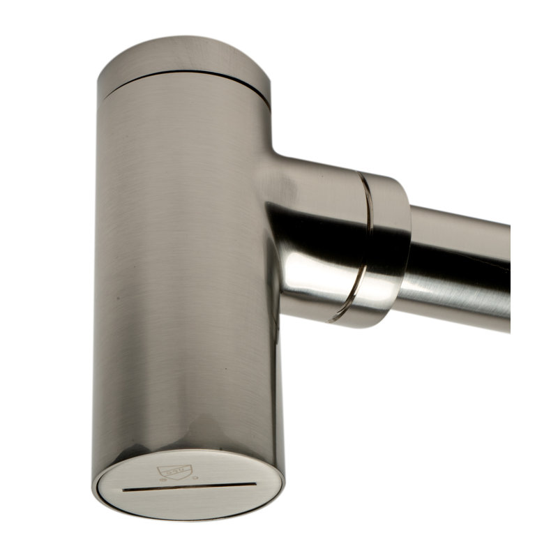 Siphon rond pour bouteille décorative, Nickel brossé