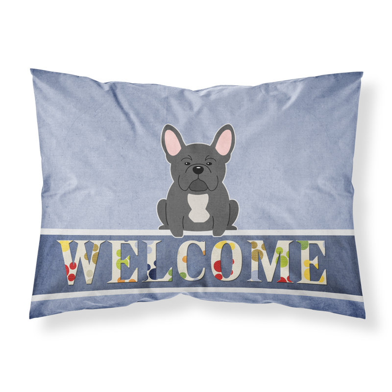 Taie d’oreiller welcome, Bouledogue français noir
