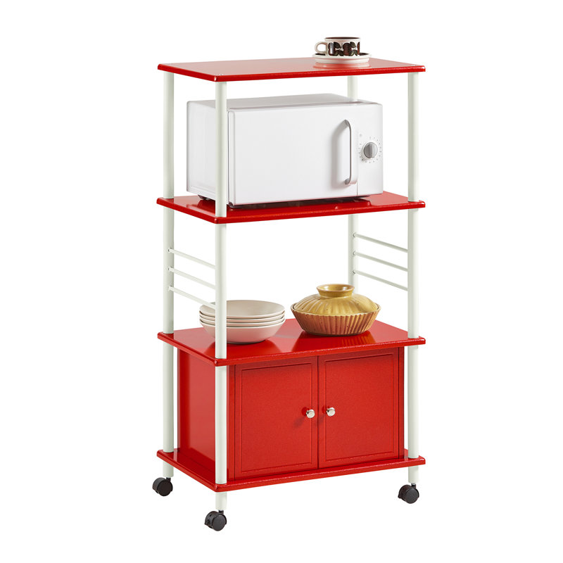 Kassidy 60cm W Shelving Unit with Wheels, Red