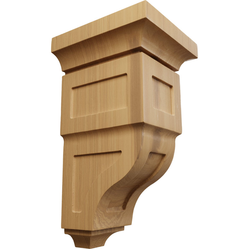 Support en bois / corbeau H 14 po x l 7 po x P 7,75 po, Cerisier
