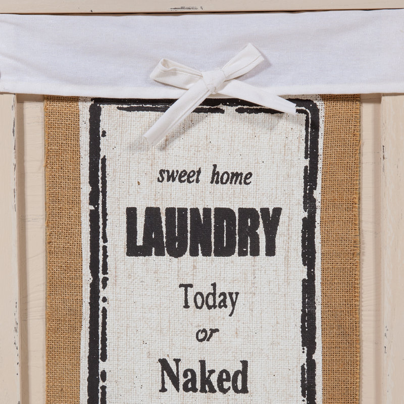 Wood Laundry Set with Handles, Beige