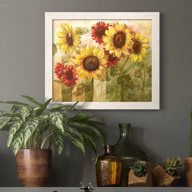 Tournesol délice - Cadre photo, reproduction d'art sur papier, H 24 po x l 18 po x P 1,5 po, Blanc
