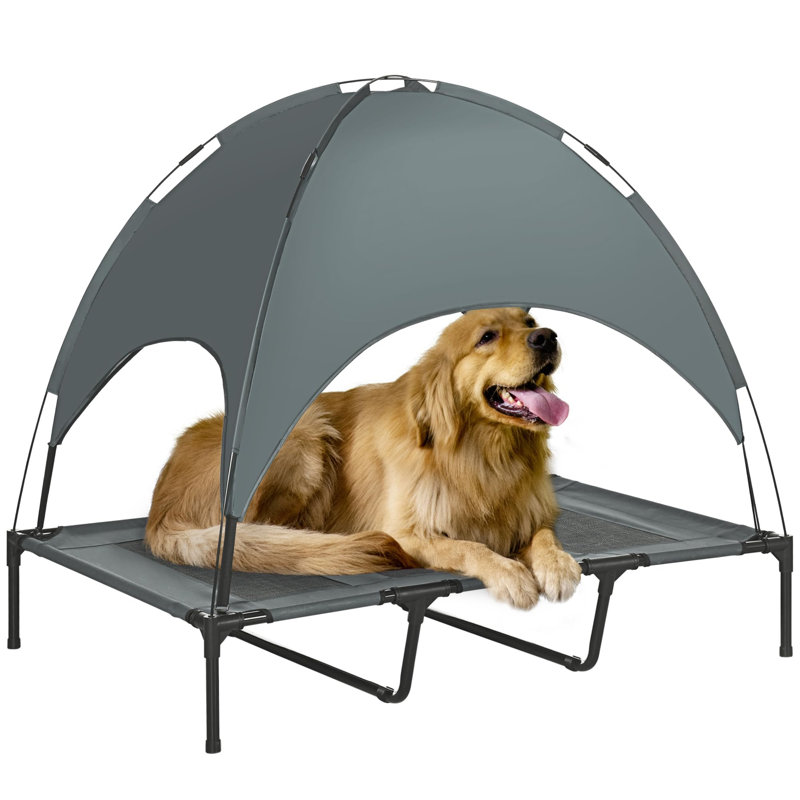 Elevated Dog Bed Cooling Raised Pet Cot, Grey, 108cm H x 122cm W x 92cm D