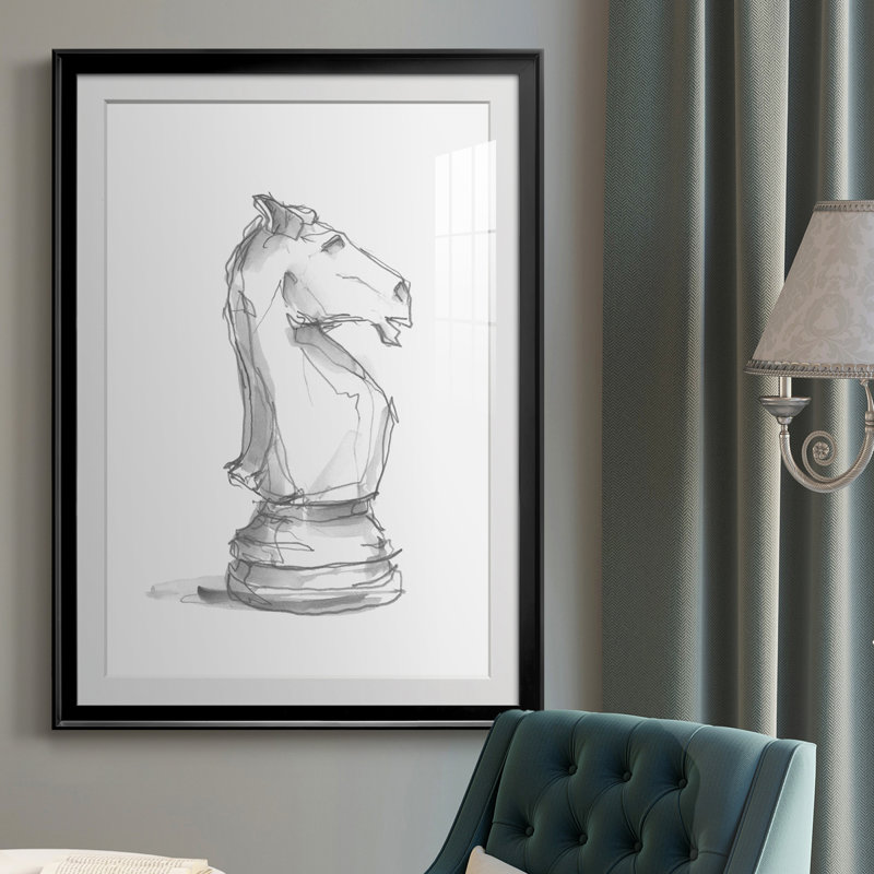 " Chess Piece Study I ", Black, 36.5" H x 26.5" W x 1" D