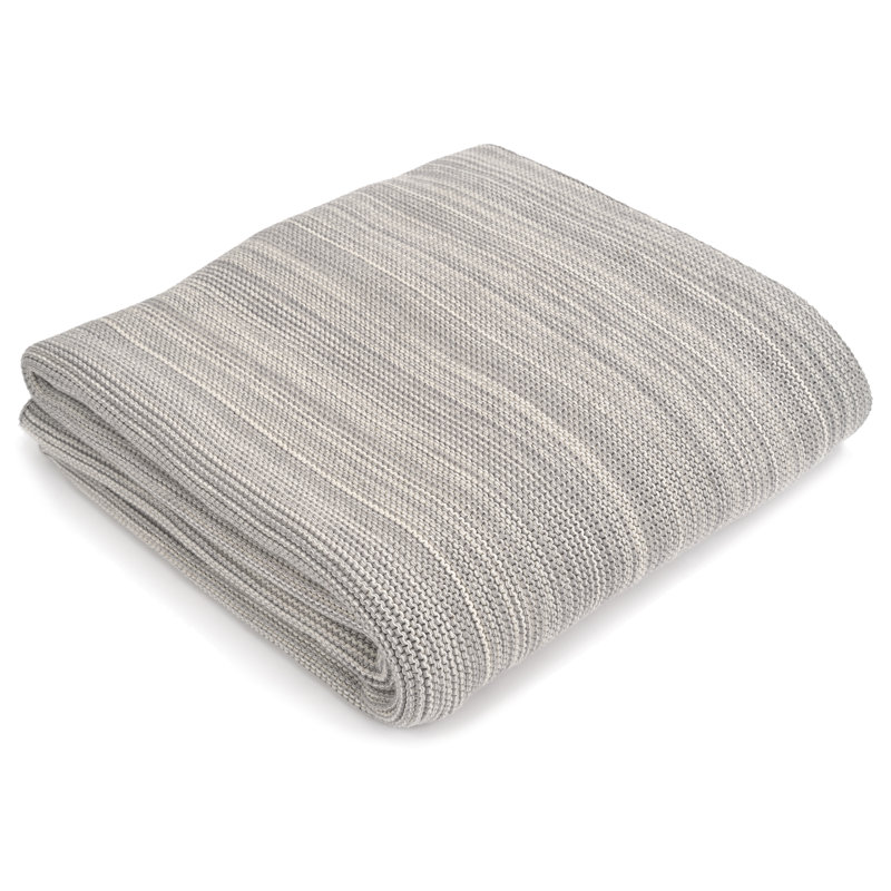Jeté en coton Bevill, Gris clair jaspé