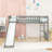 Enguerrand Twin Size Wood Loft Bed with Slide-519853032
