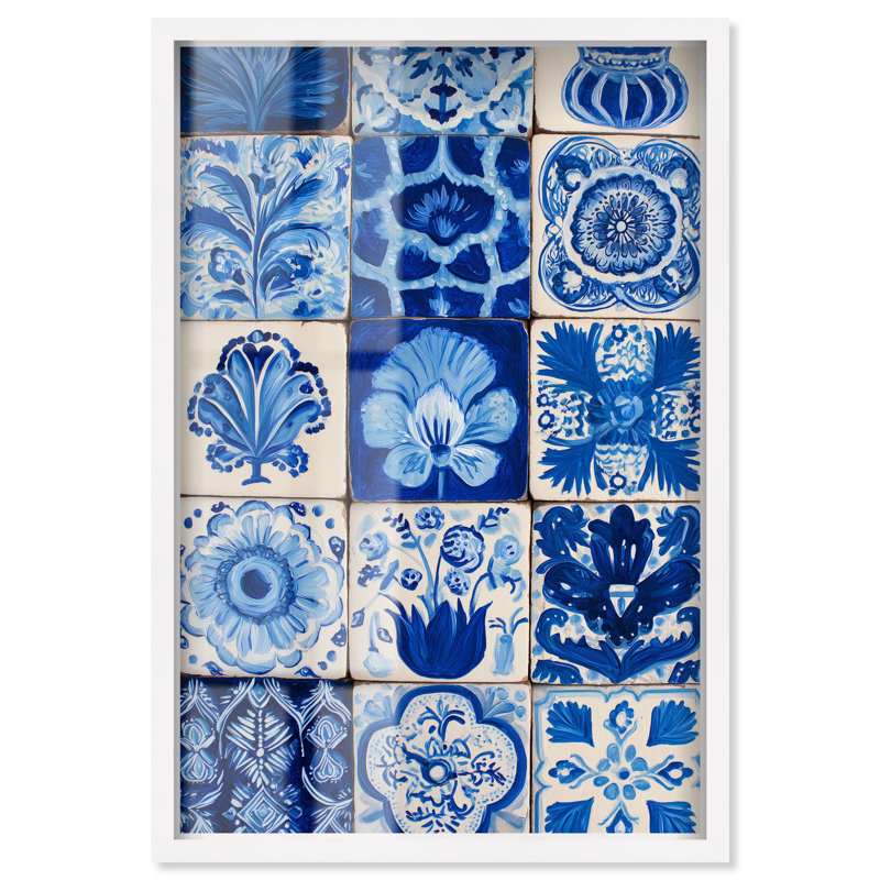 «Lazuli Layout Shadowbox Print Coastal» par Art Remedy, cadre blanc, 21 x 31, H 31 po x l 21 po, Cadre blanc